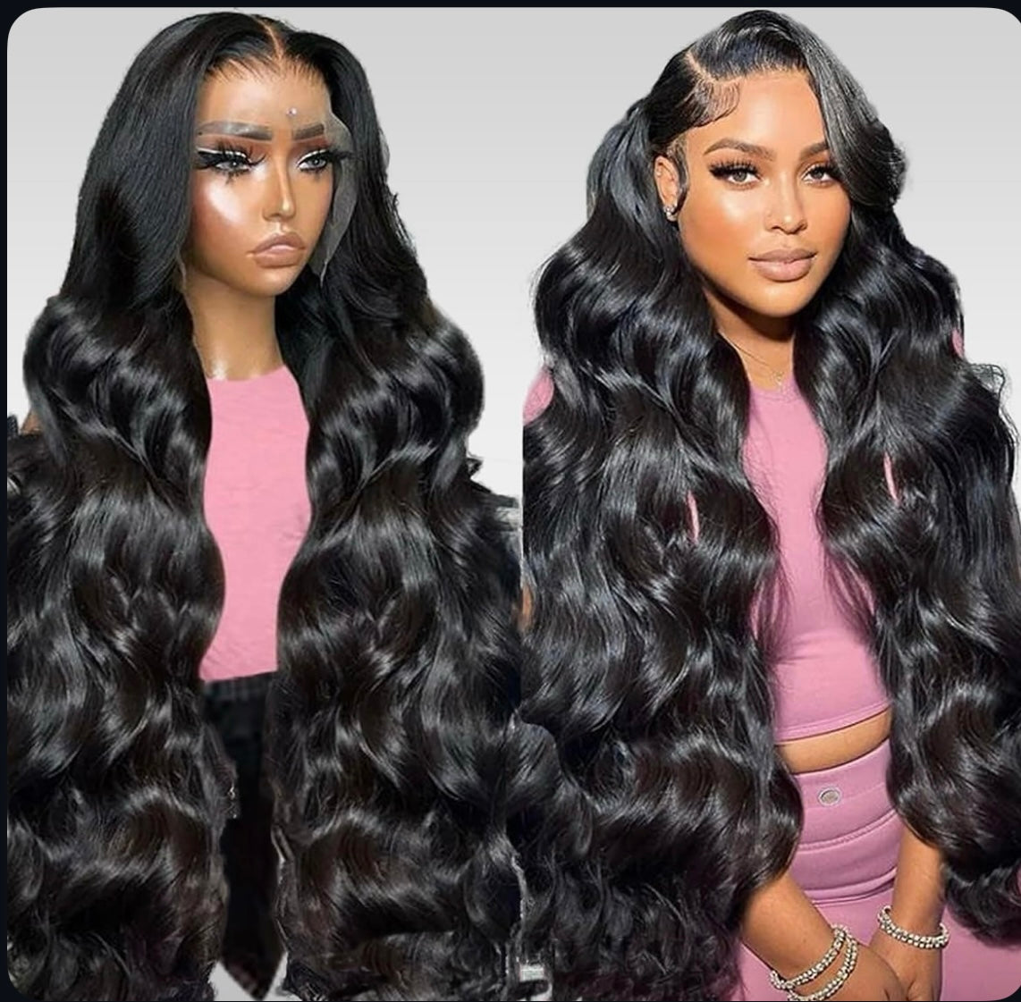 Body Wave Black Lace Front Wig – 100% Human Hair