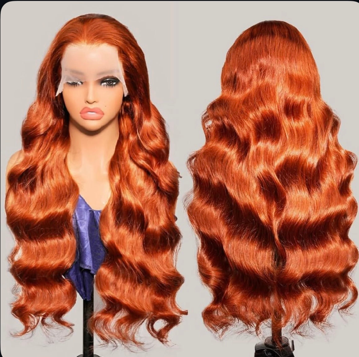 Ginger Body Wave Lace Front Wig – 100% Human Hair