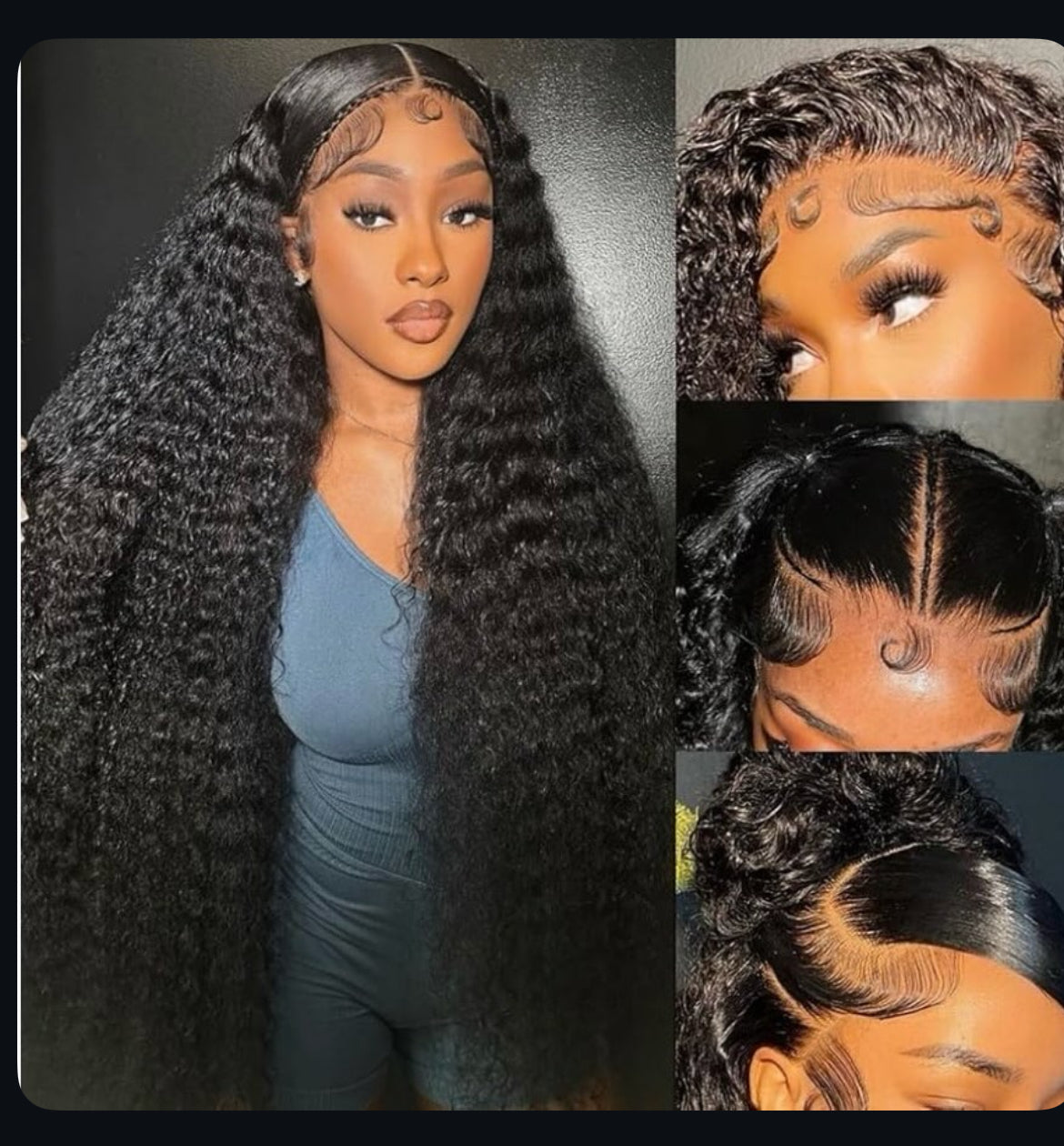34 Inch Deep Wave Lace Front Wig – 13x6 HD Lace, 180% Density Human Hair Luxury Deep Wave HD Lace Front Wig –Natural look, pre-plucked hairline, soft & tangle-free.